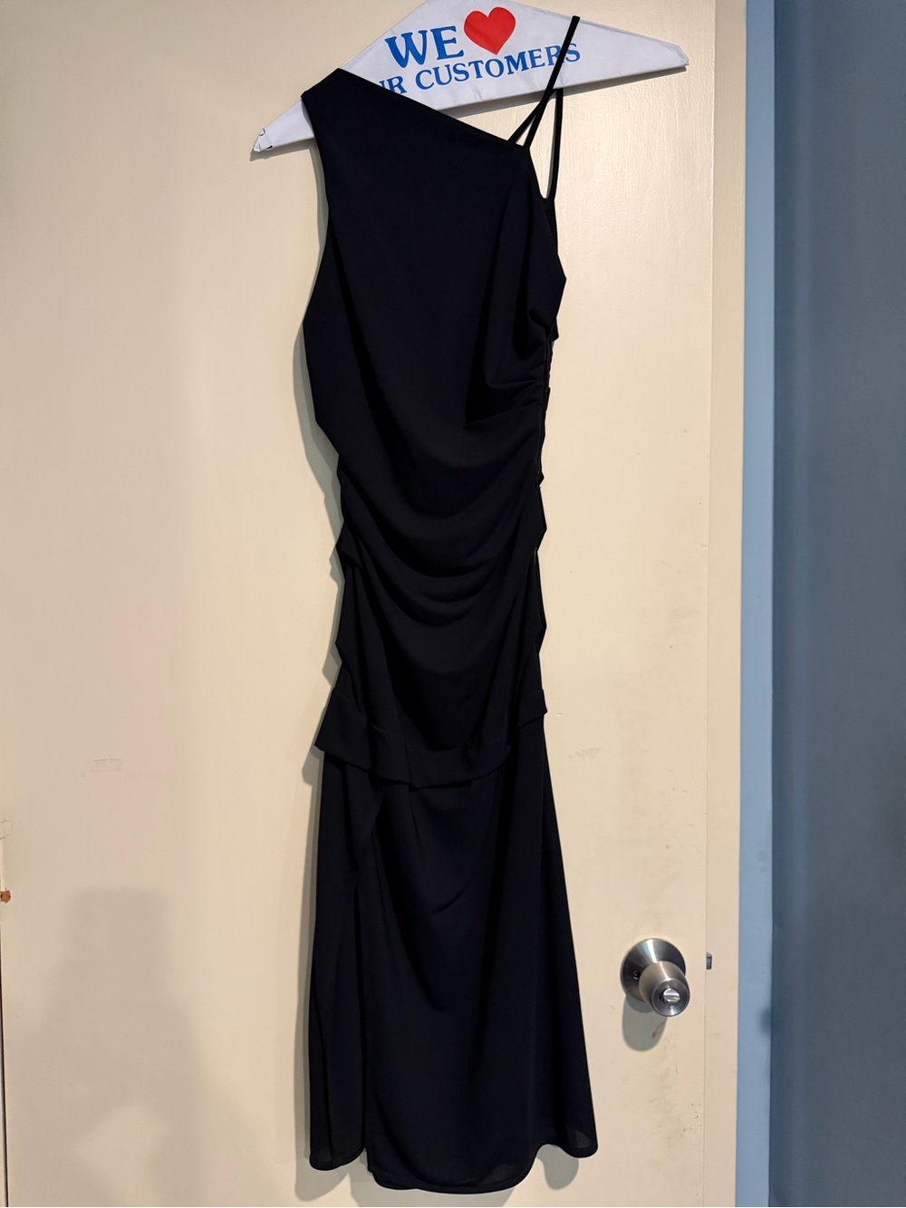 Versus Versace 2000s One-Shoulder Ruched Evening Dress